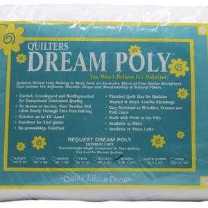 Quilters Dream Queen Size Poly Batting - USA-Made Quilt Batting for DIY Craft (Thin 108”x93”)