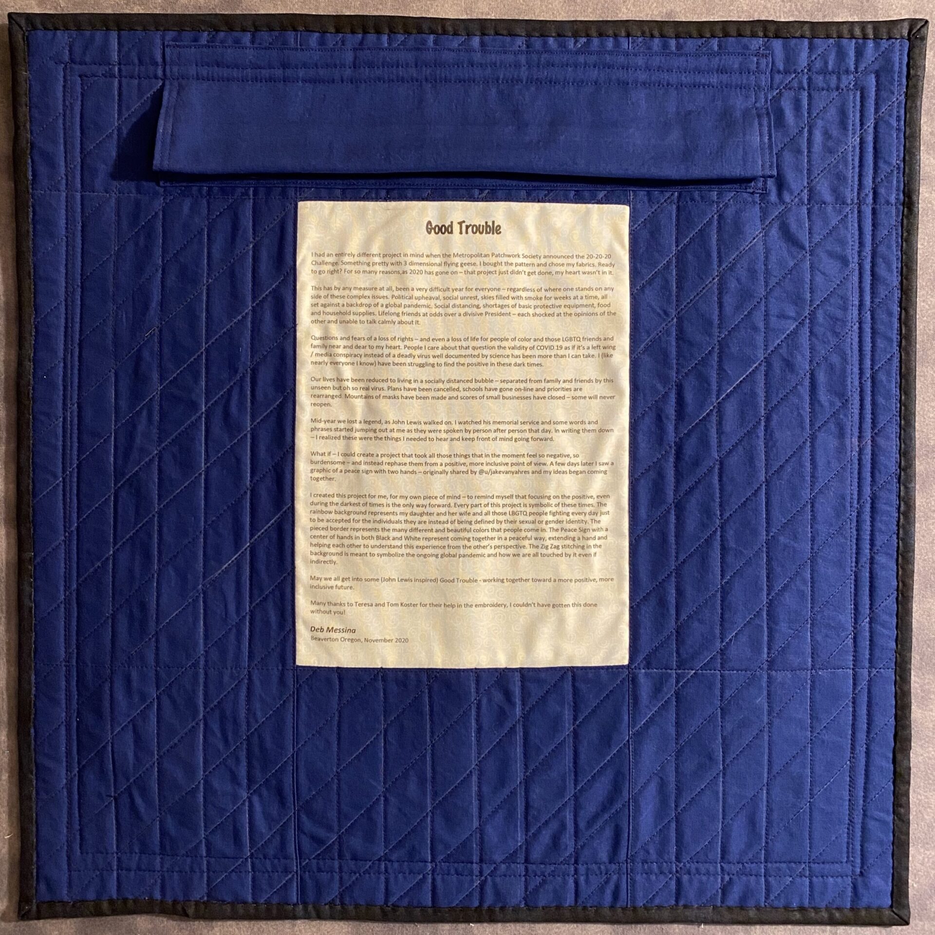 Quilt label - Good Trouble