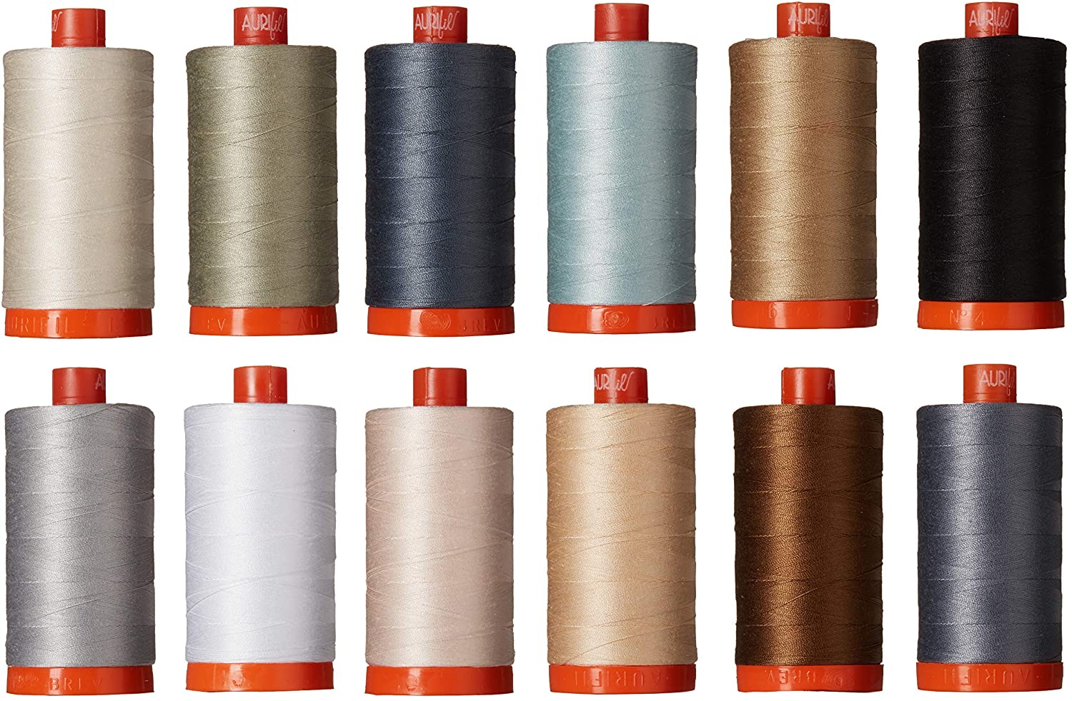 Aurifil Thread – Neutral Collection by Christa Watson (50 weight Spools)