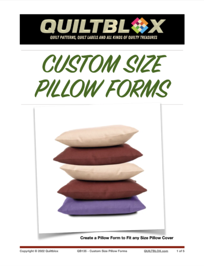 QB135 - Custom Size Pillow Forms - Front Cover