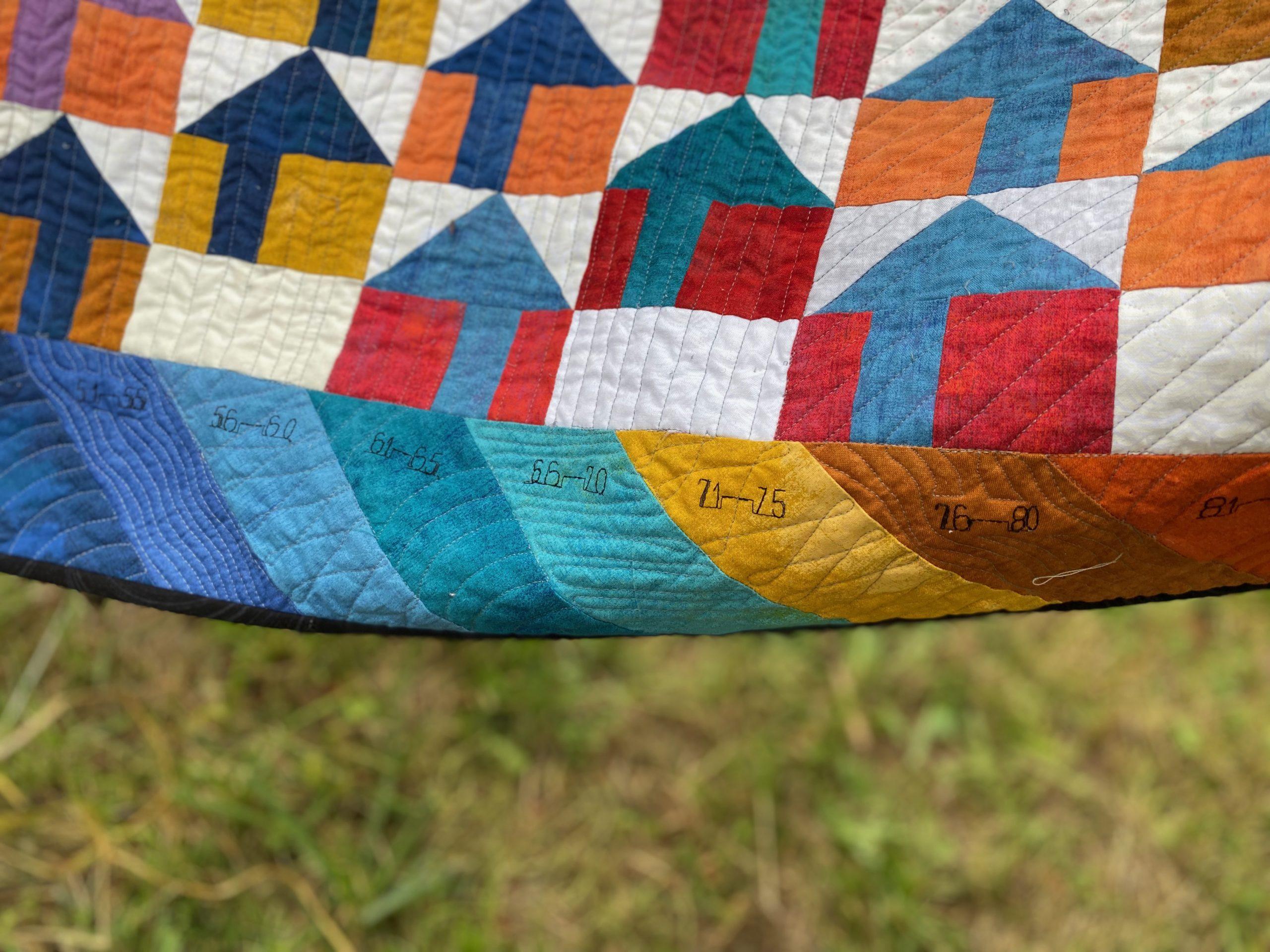 Close up of the Temperature House Quilt