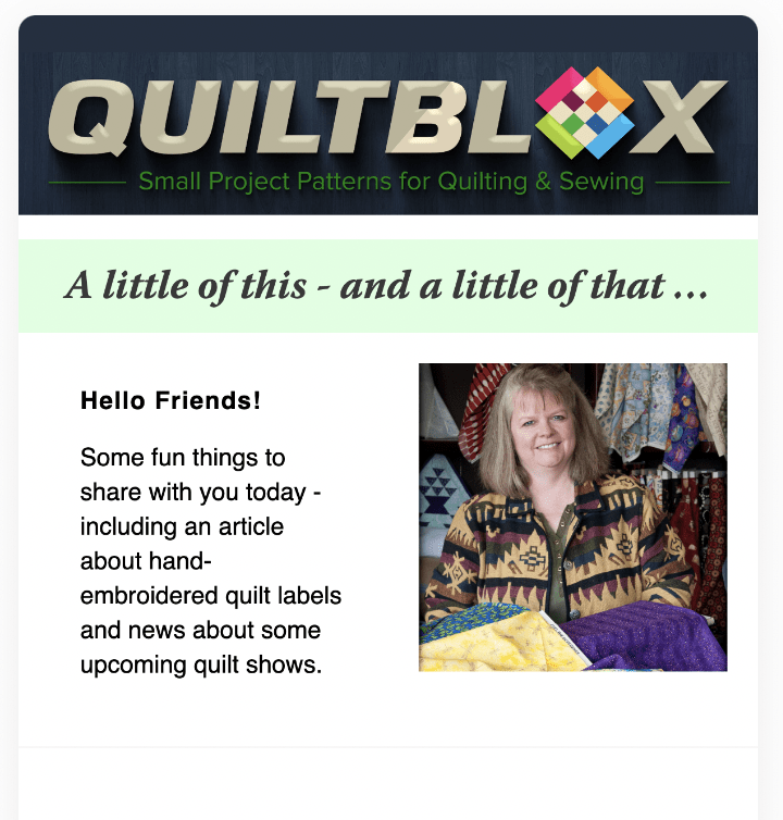 Quiltblox eNewsletter - August 15 2022