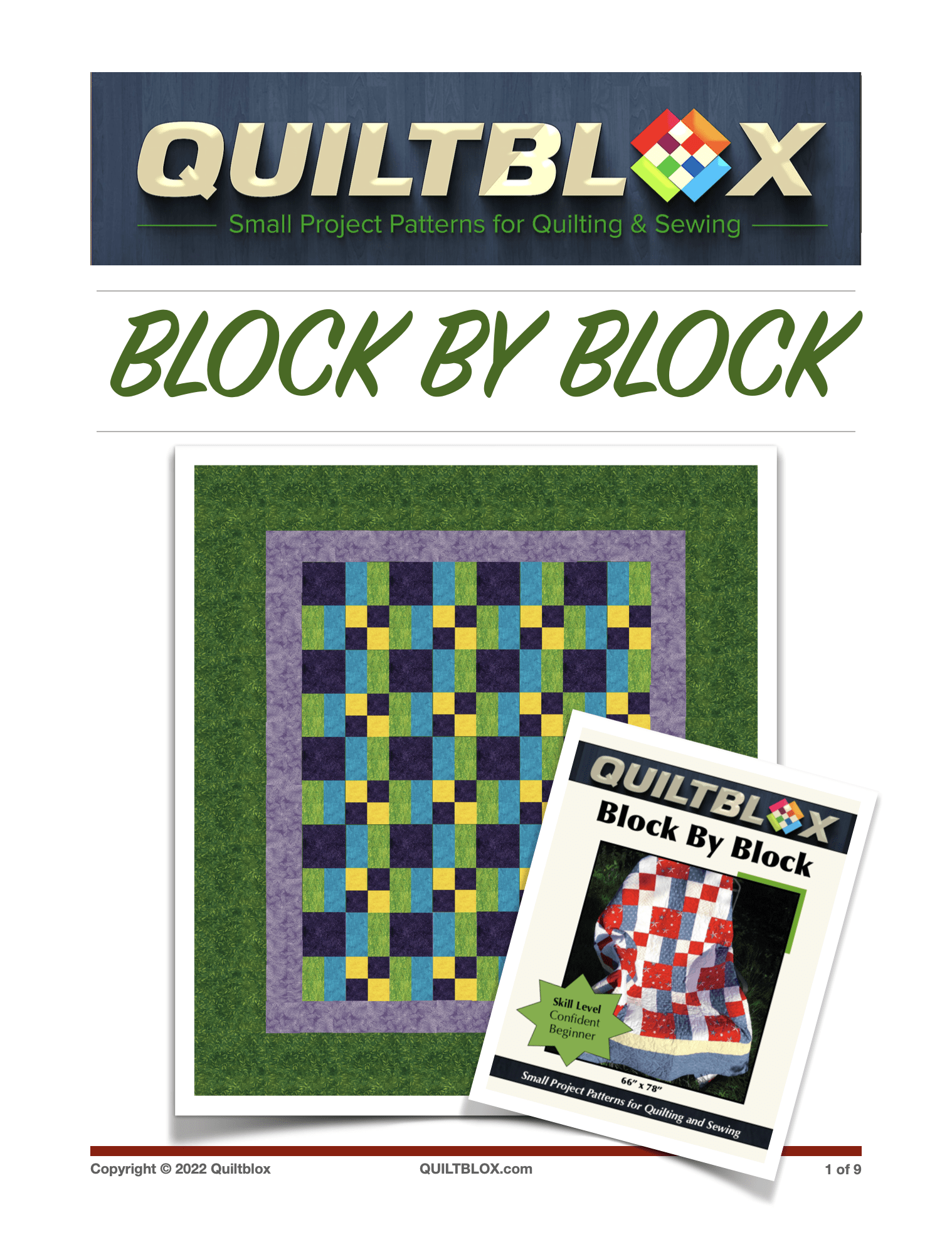 QB121 Block by Block - PDF Pattern Cover