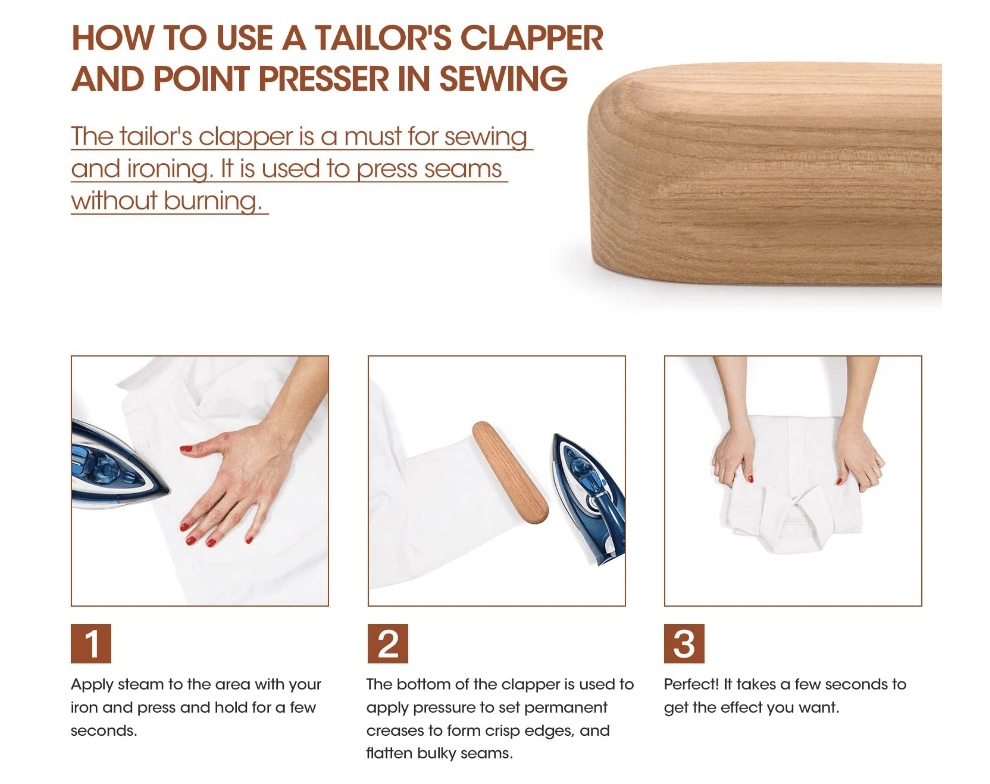 Professional Tailors Clapper Wood Clapper for Sewing Dressmaking Dressmaker
