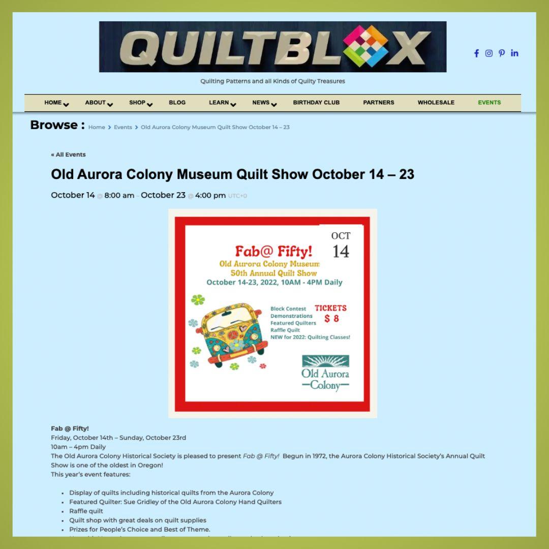Quiltblox Event Calendar