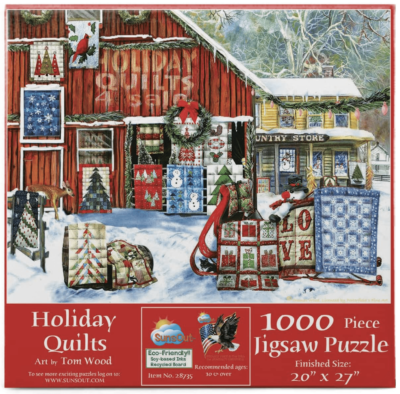 Holiday Quilts Puzzle - Front of Box - 1