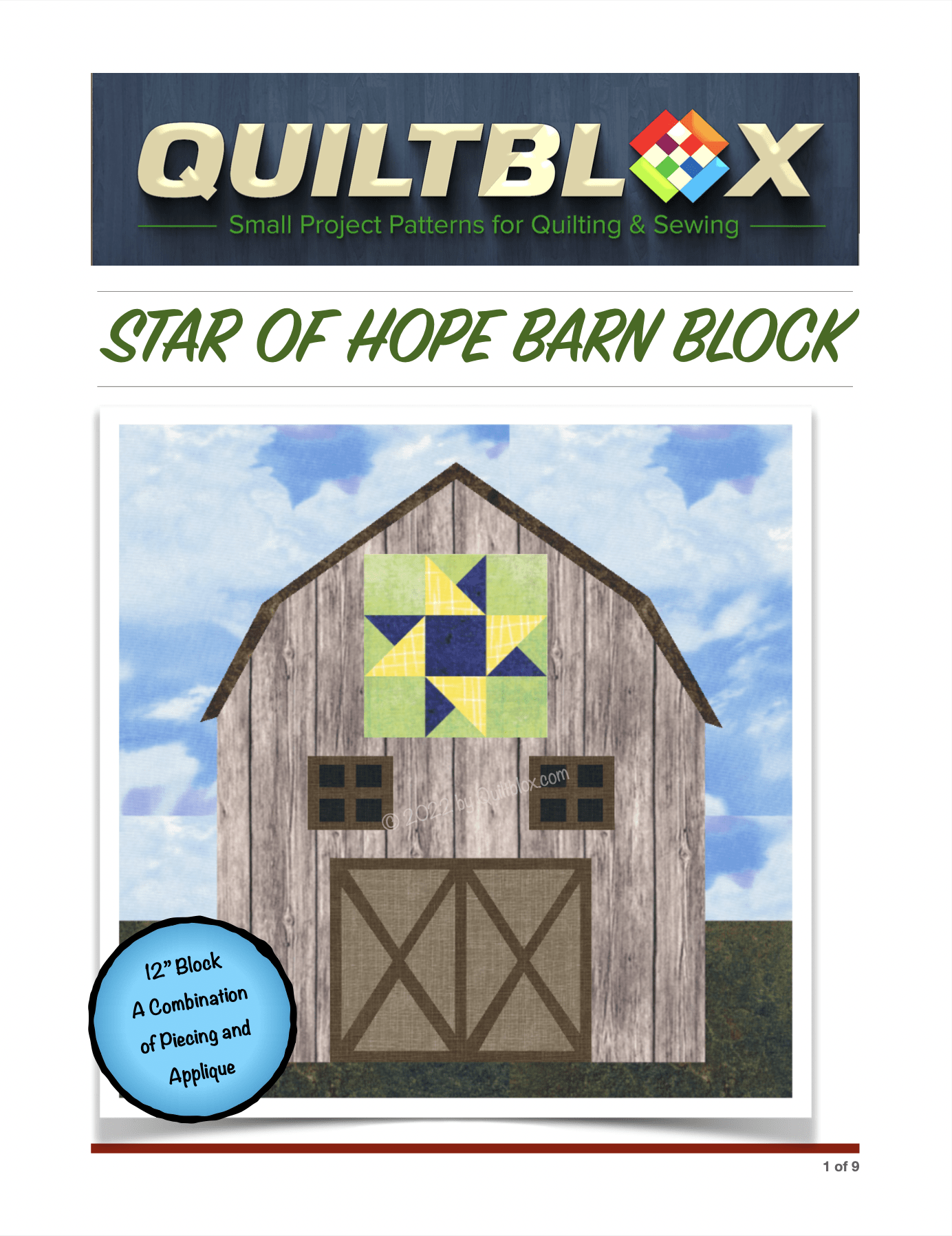 QB153 - Star of Hope Barn Block - Front Cover