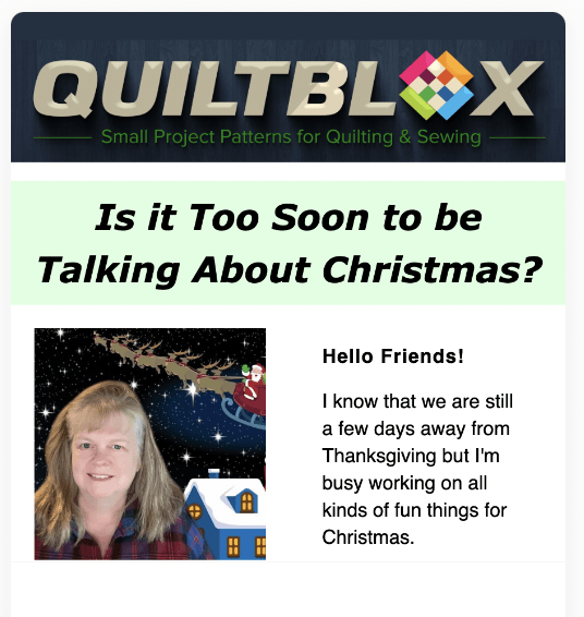The Quiltblox eNewsletter - November 15 2022