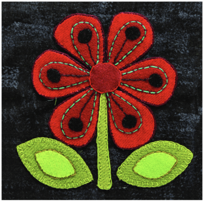 Whimsical Wool Applique - Flower