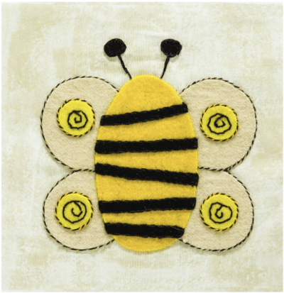 Whimsical Wool Applique - Bee