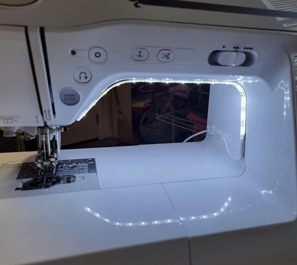 Sewing Machine LED Light Strip - Installed