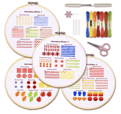 Basic Embroidery Stitches Kit - with Accessories