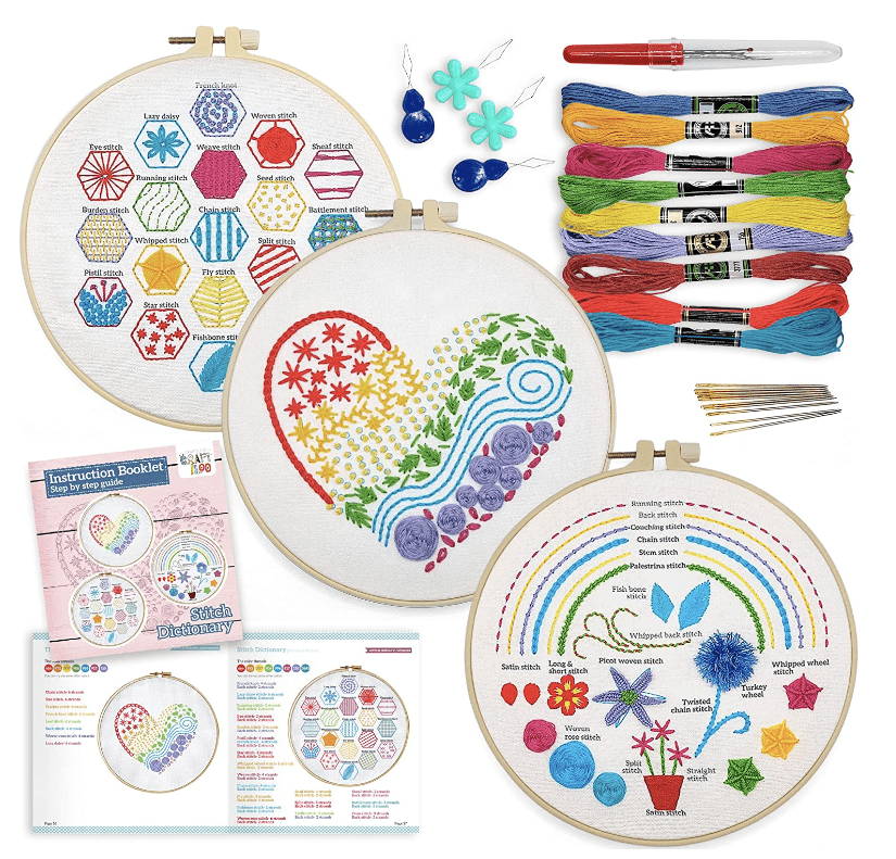 Learn to Embroider Rainbow Sampler, Full Embroidery Kit for Beginners,  Modern Hand Embroidery, Easy Embroidery Kit, Kids Craft Kit, DIY Kit 