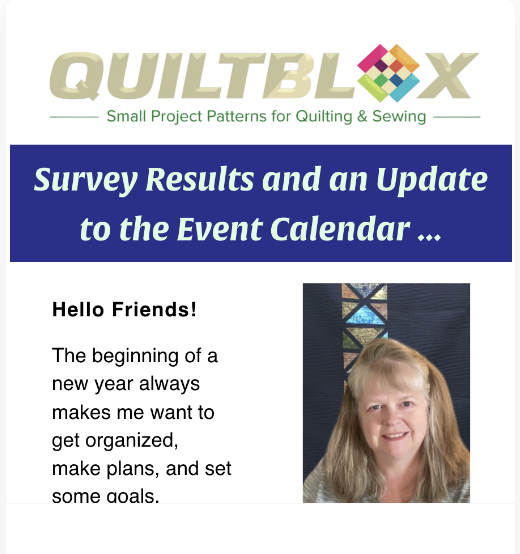 The Quiltblox eNewsletter - January 21 2023