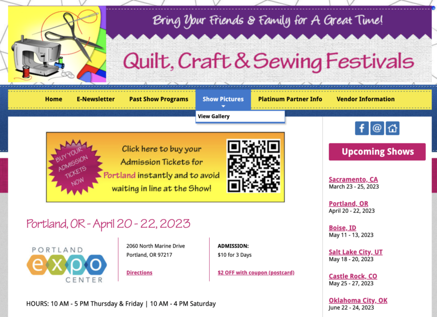 Portland Quilt, Craft and Sewing Festival April 2023