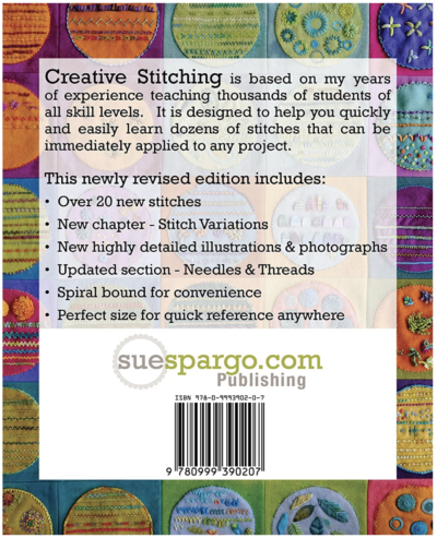 Creative Stitching - Second Edition by Sue Spargo - Back Cover Image - Quiltblox.com