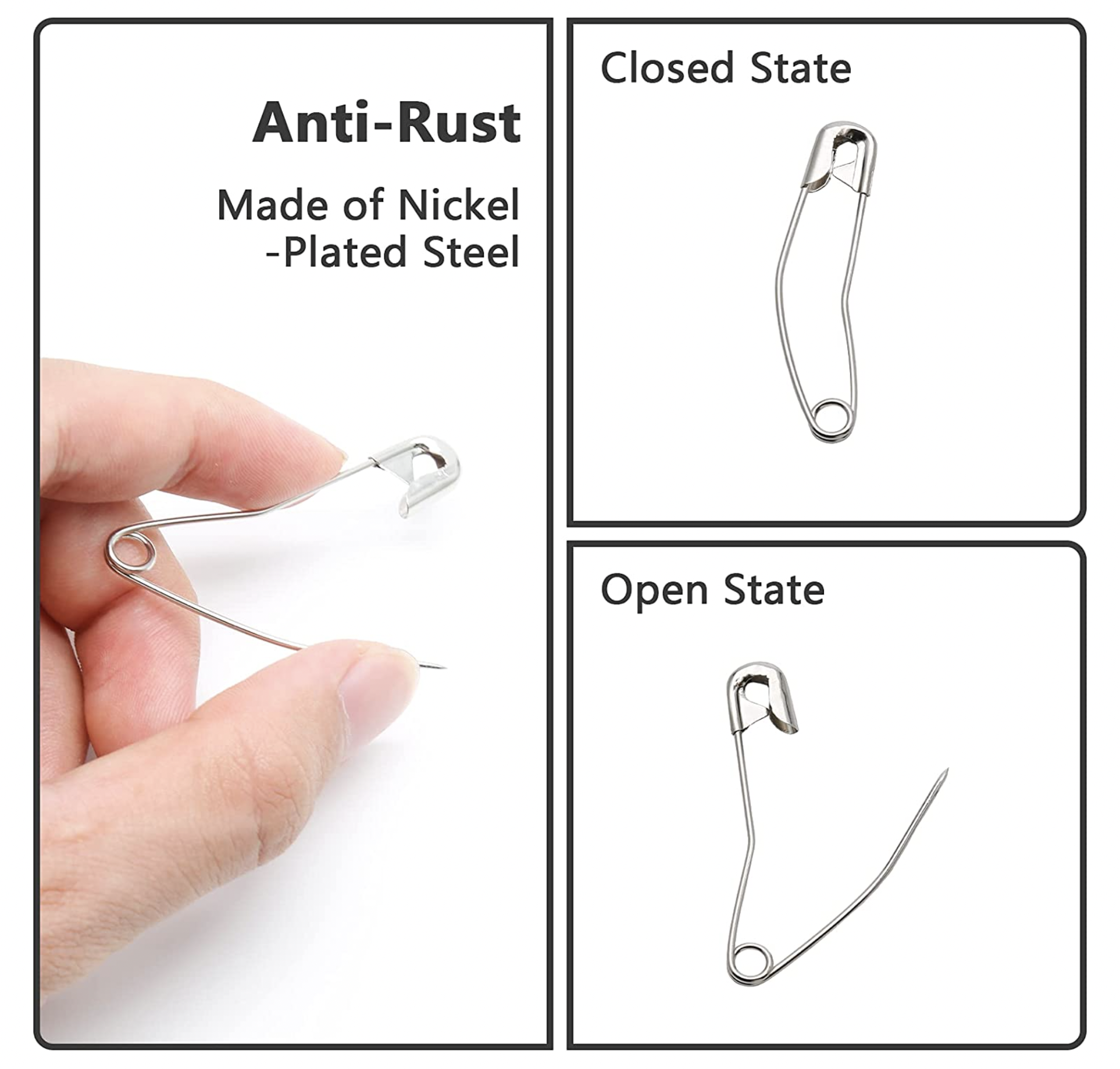 Curved Safety Pins - Anti-Rust - Image - Quiltblox.com