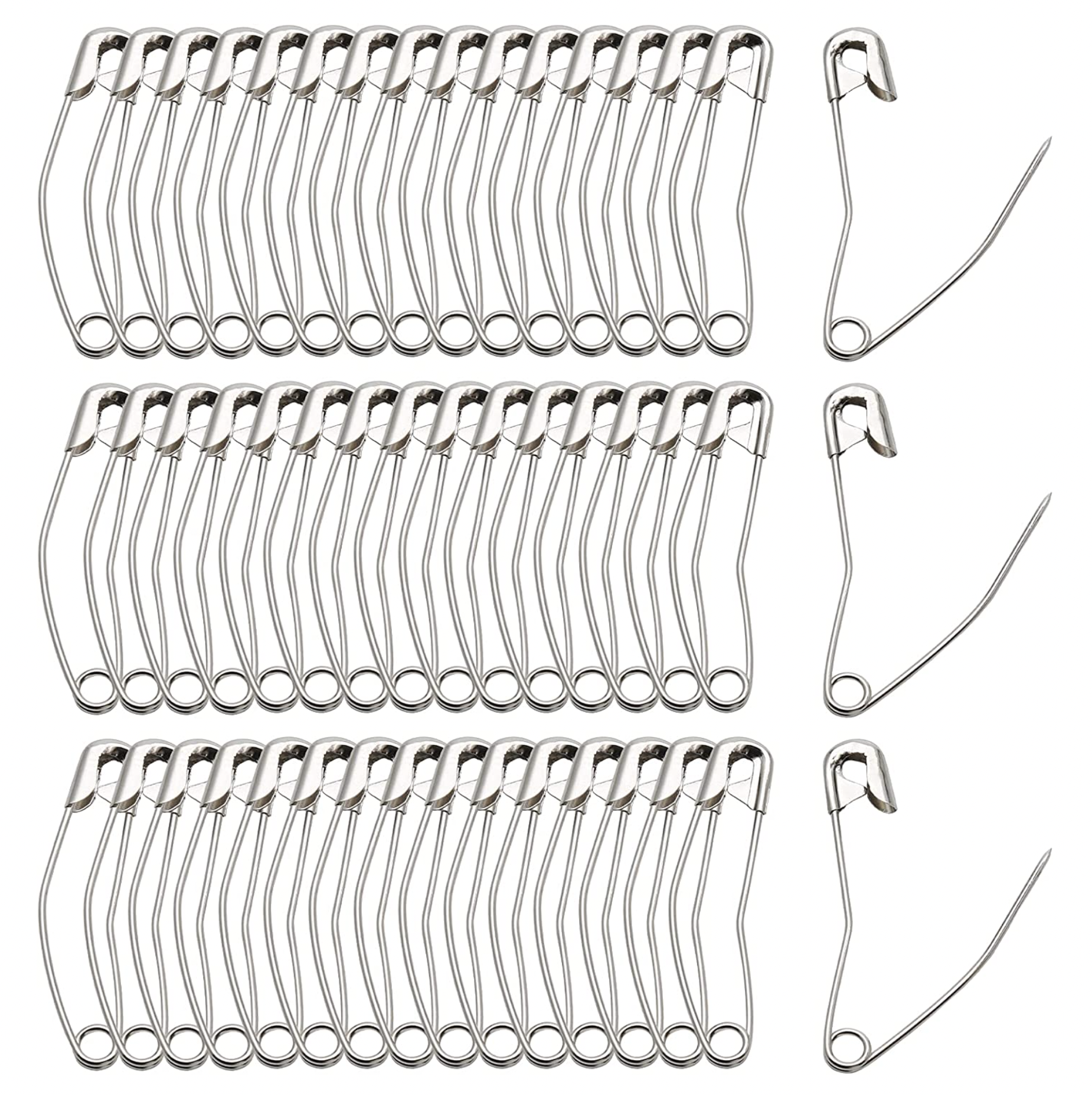 Curved Safety Pins - Lined Up In Rows - Image - Quiltblox.com