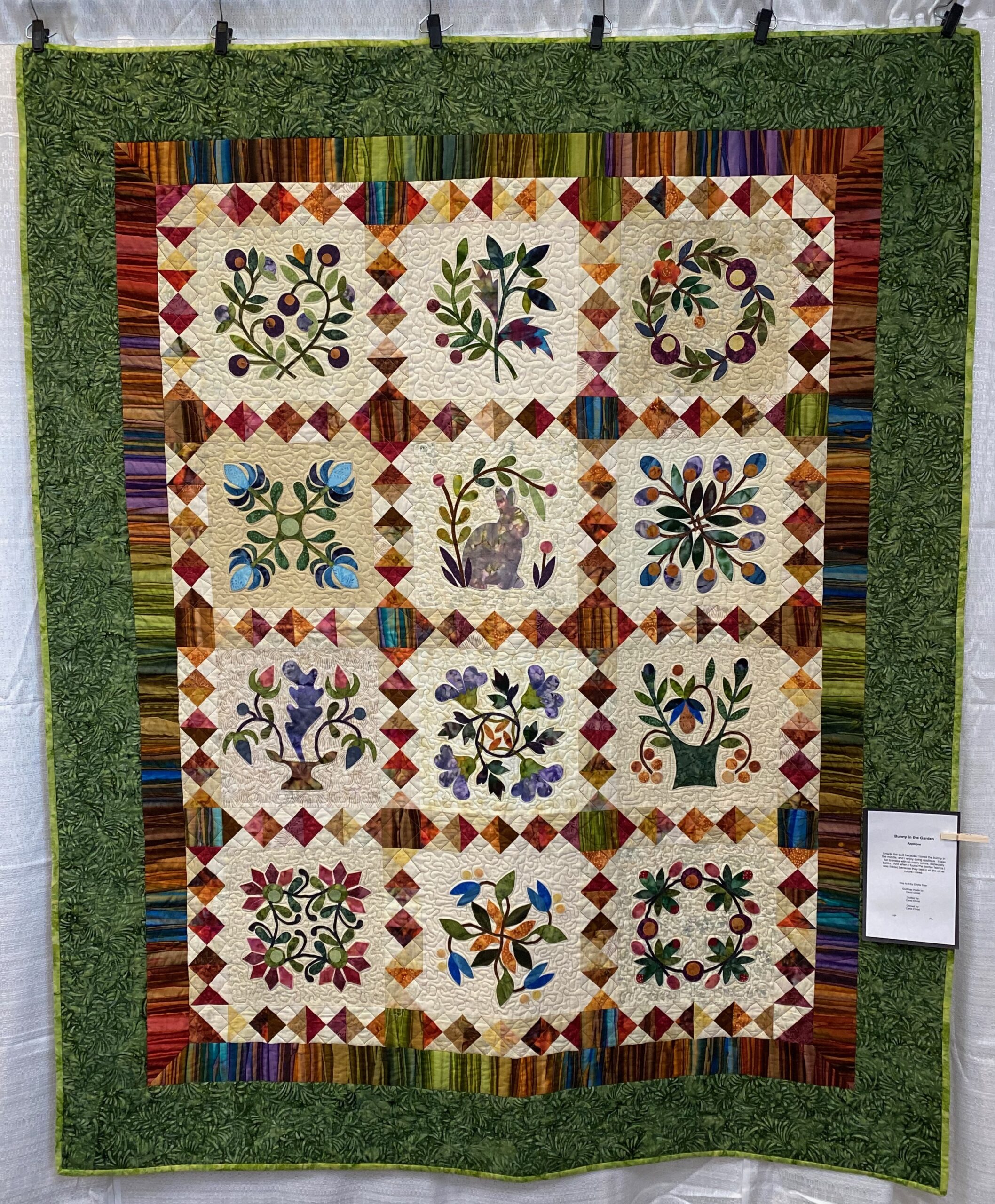 The 2023 MPS Earth Day Quilt Show - Carol C. - Bunny in the Garden