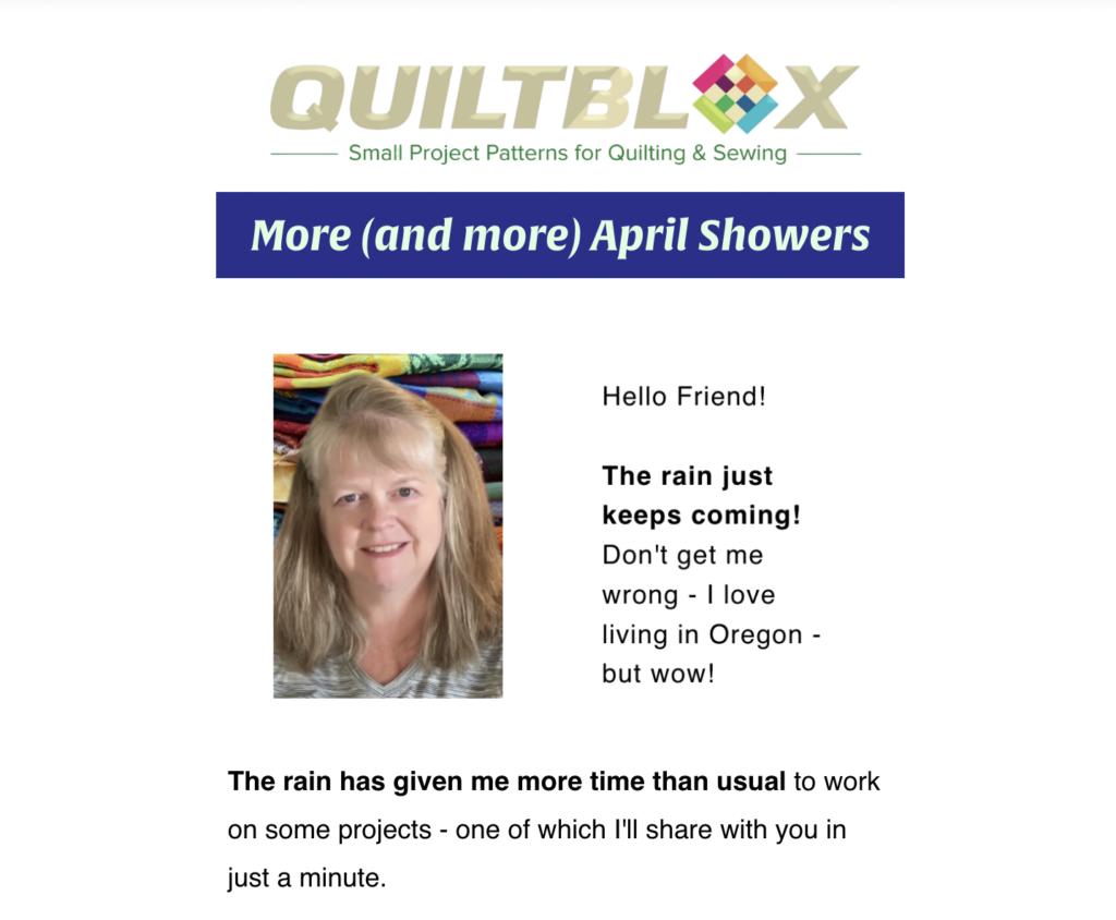 The Quiltblox eNewsletter April 11 2023