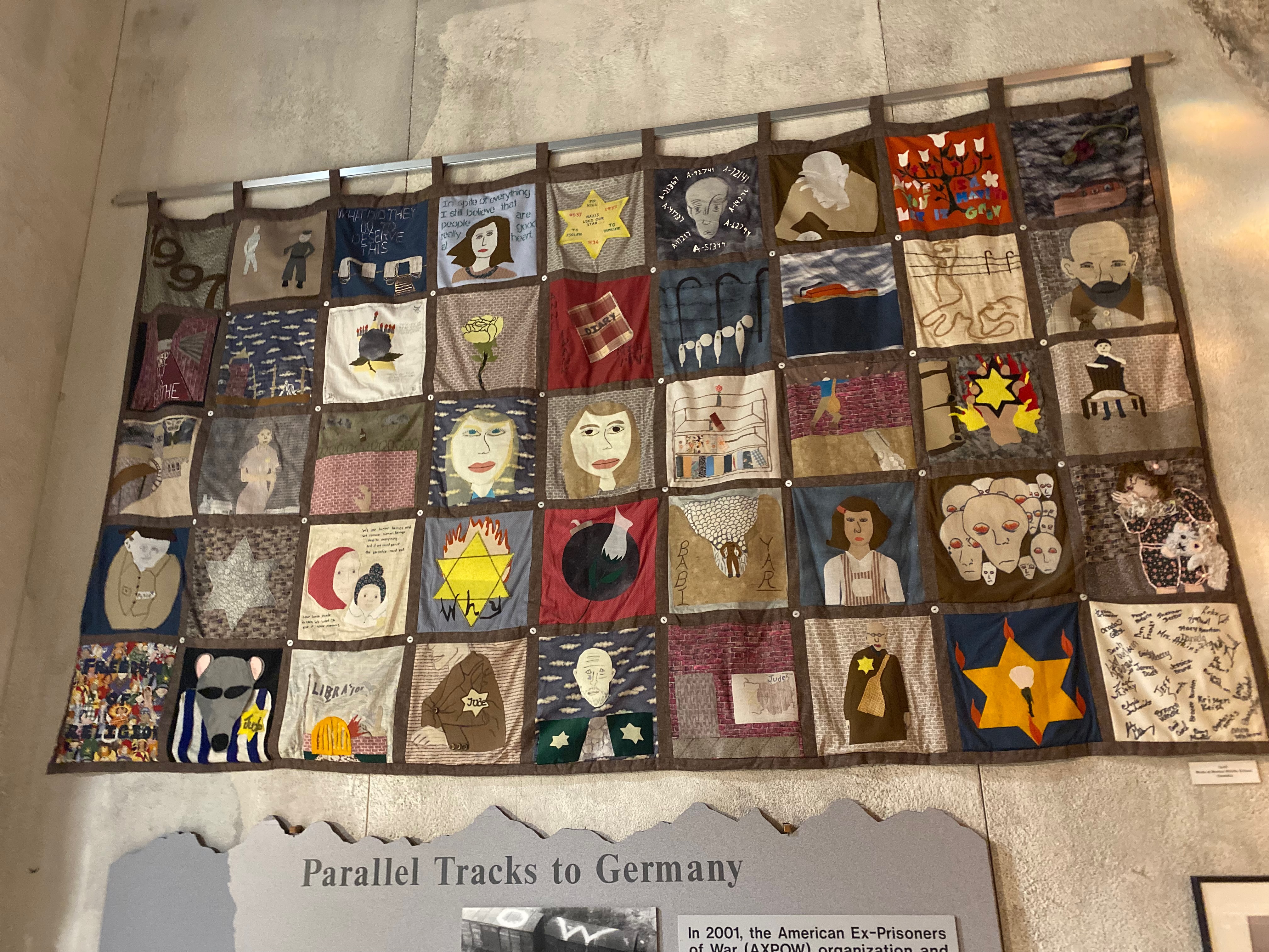 National Air Force Museum - Holocaust Memorial Quilt - Made at Morton Middle School Vandalia Ohio - Image - Quilts that document our history - Quiltblox.com