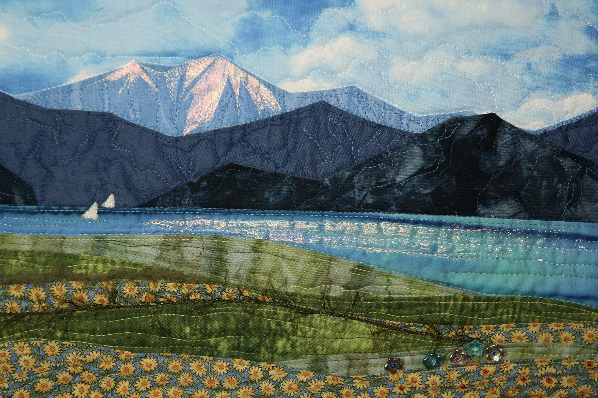 Accidental Landscapes - Project Image - Mountains and Lake - Quiltblox.com