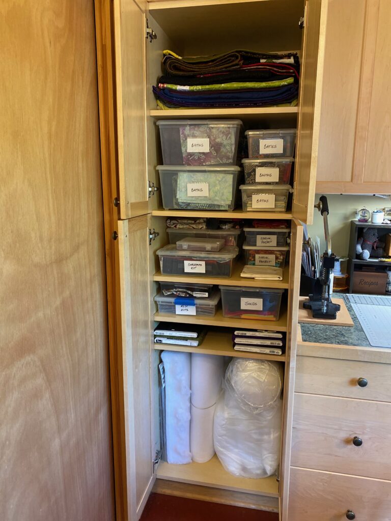 After - The Big Cleanup - Cabinet Storage - Image - Quiltblox.com