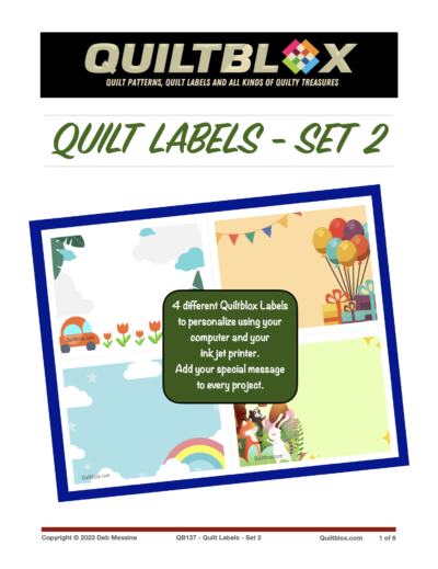 QB137 - Quilt Labels - Set 2 - Front Cover
