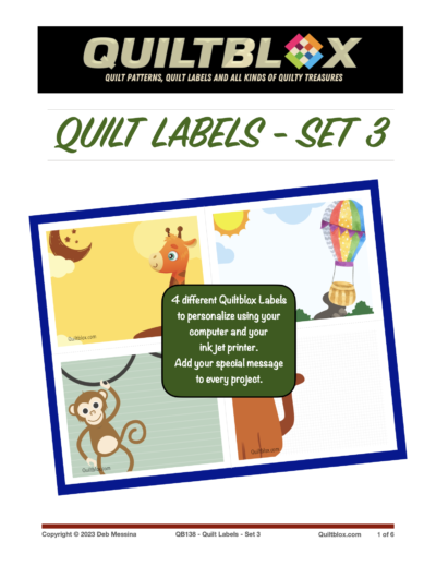 QB138 - Quilt Labels - Set 3 - Front Cover