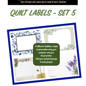 QB140 - Quilt Labels - Set 5 - Front Cover