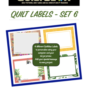 QB141 - Quilt Labels - Set 6 - Front Cover