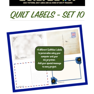 QB145 - Quilt Labels - Set 10 - Front Cover