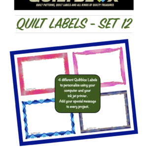 QB147 - Quilt Labels - Set 12 - Front Cover