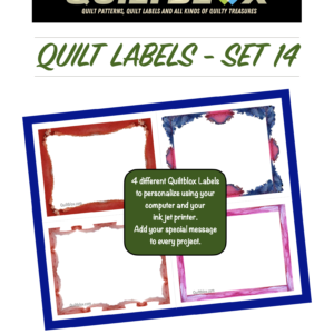 QB149 - Quilt Labels - Set 14 - Front Cover