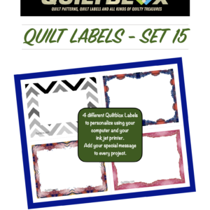 QB150 - Quilt Labels - Set 15 - Front Cover