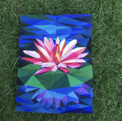 Water Lily Mini by Legit Kits - Completed quilt photographed outdoors - Image - Quiltblox.com
