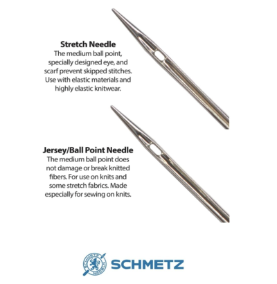 Schmetz Stretch and Jersey Ball Point Sewing Machine Needles - Close Up Image