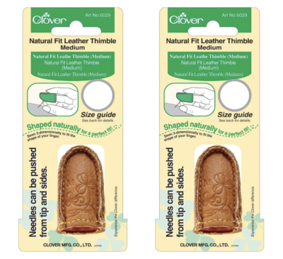 Clover Medium Natural Fit Leather Thimble - Pack of 2 Image