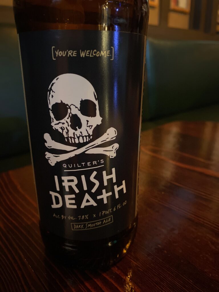 Road trip September 2023 - Q Quilters Irish Death Beer - Image