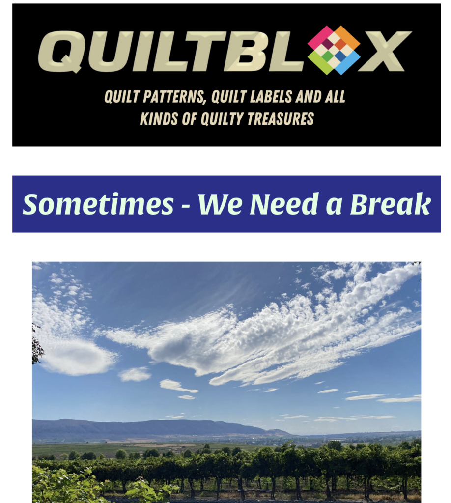 The Quiltblox eNewsletter 11 September 2023 - Image