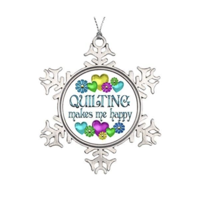 Quilting Makes Me Happy Ornament - Image