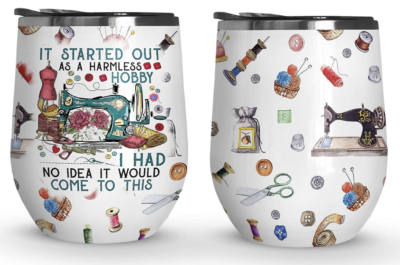 Sewing is my passion - Tumbler set - front and back view - Image