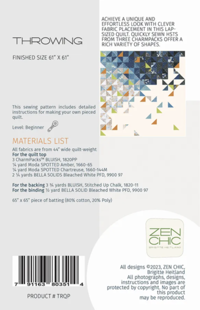 Throwing by Zen Chic - Back Cover Image - The Fat Quarter Shop