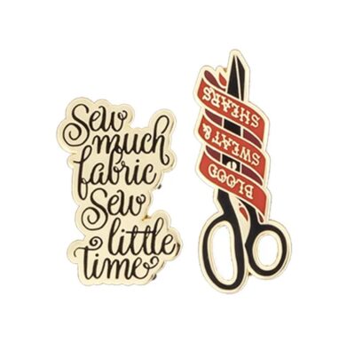 Enamel Pins - Sew Much Fabric and Blood Sweat and Shears
