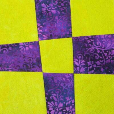 9 Patch Scrappy Wonky Quilt Block
