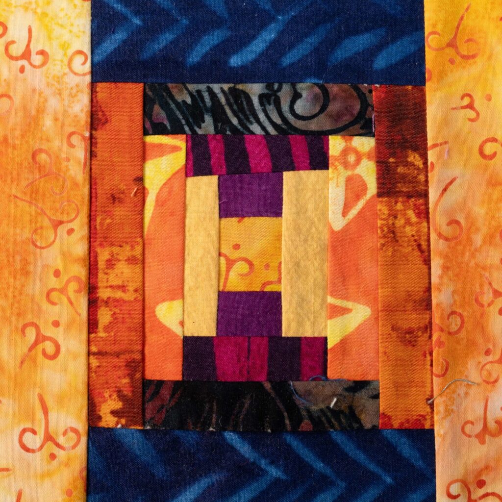 Stepping Up Scrappy Wonky Quilt Block