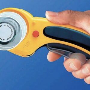 Olfa Ergonomic 45mm Rotary Cutter - Held in Hand