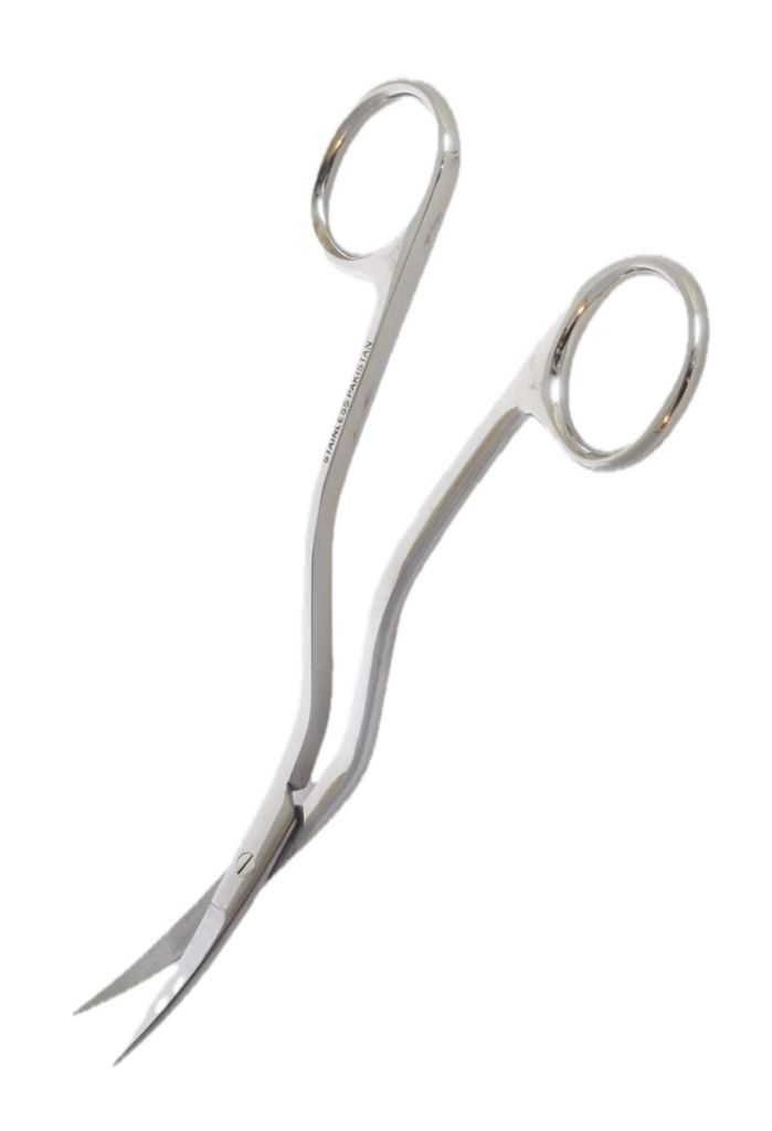 Bent Handle Curved Embroidery Scissors - Opened