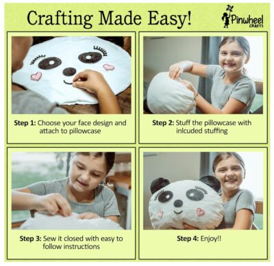 Easy Sew Panda Pillow Kit - Steps to Make The Pillow