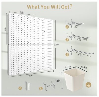 Peg Board Storage - Dimensions